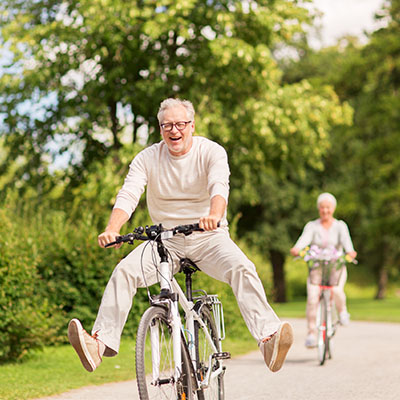 active seniors on bikes