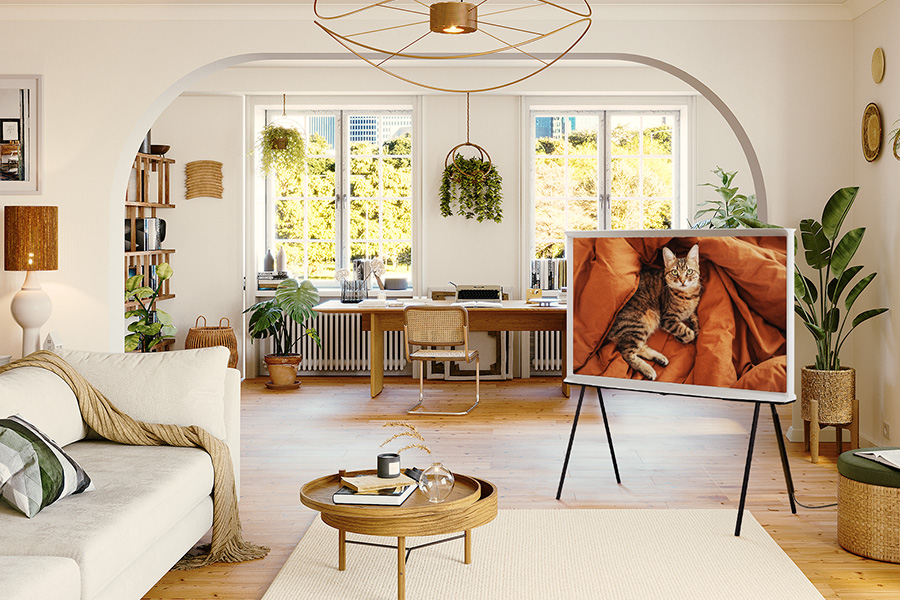 The serif qled 4k ls01d by samsung creating great entertainment spaces