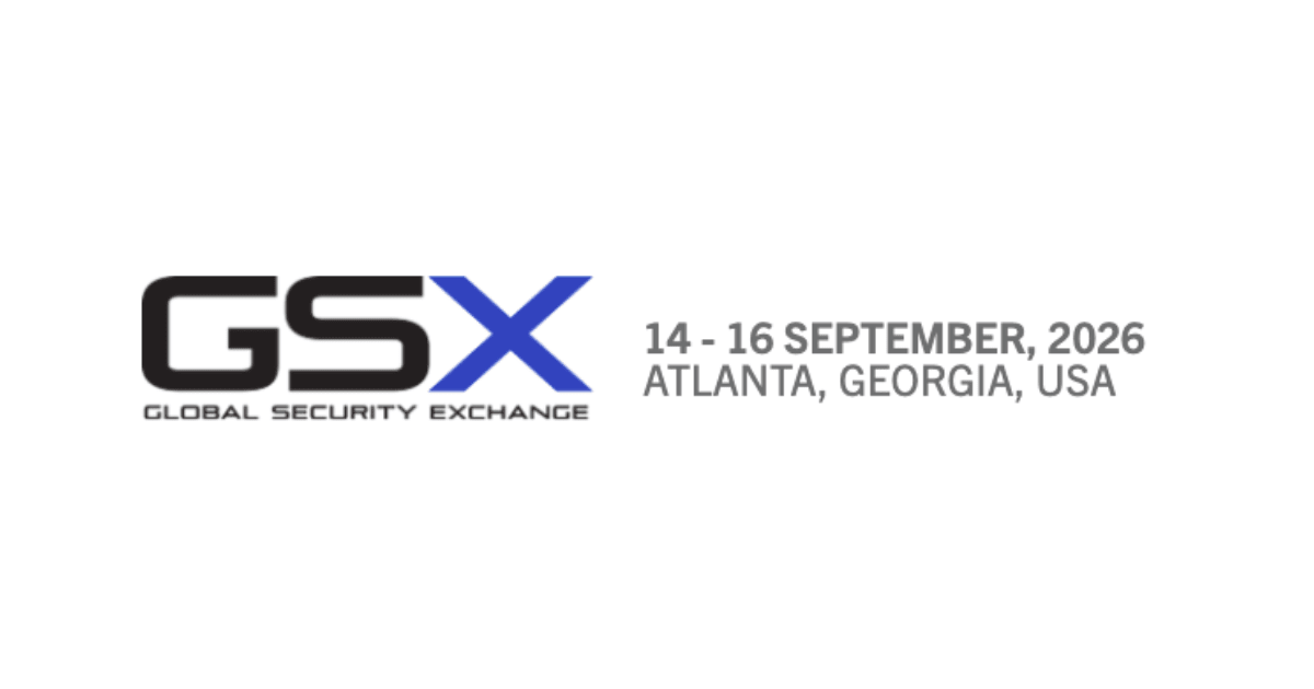 GSX Global Security Exchange logo with event dates 14 - 16 September, 2026 and location Atlanta, Georgia, USA in gray and blue text on a white background—perfect for your Performance Home display.