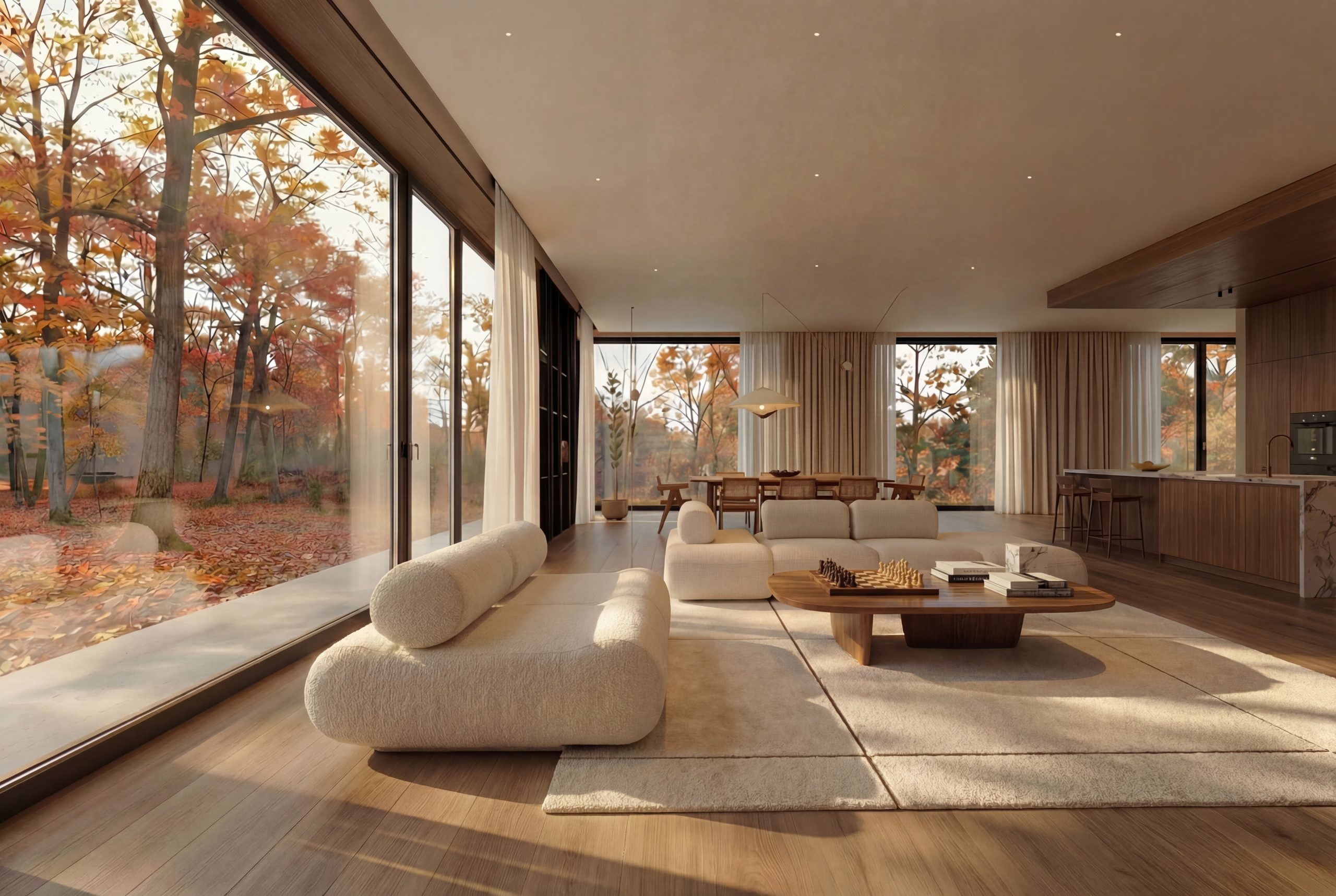 Dmf arafex 1 lighting in large living room with large windows dmf cedia expo 2026 product showcase